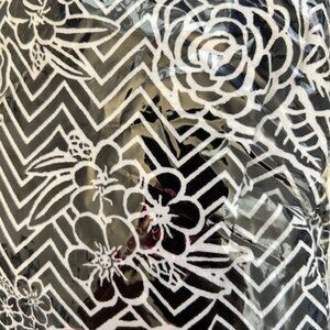 Floral Boho Sheath Bodycon Dress LuLaRoe Debbie 2XL Long Sleeve Black White